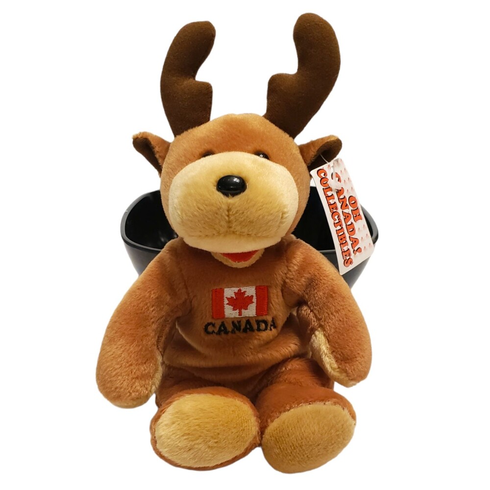 Oh Canada! Collectibles Brown Moose with Canadian Flag by Creature Comforts 7"
